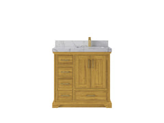Charlotte White Oak 36 in. W x 22 in. D Right Offset Sink Bathroom Vanity - photo 24