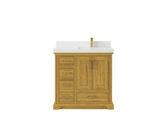 Charlotte White Oak 36 in. W x 22 in. D Right Offset Sink Bathroom Vanity - photo 25