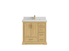 Charlotte Teak 36 in. W x 22 in. D Center Sink Bathroom Teak Wood Bathroom Vanity - photo 13