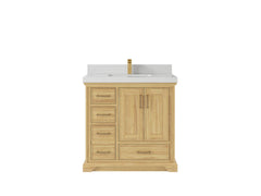 Charlotte Teak 36 in. W x 22 in. D Center Sink Bathroom Teak Wood Bathroom Vanity - photo 13