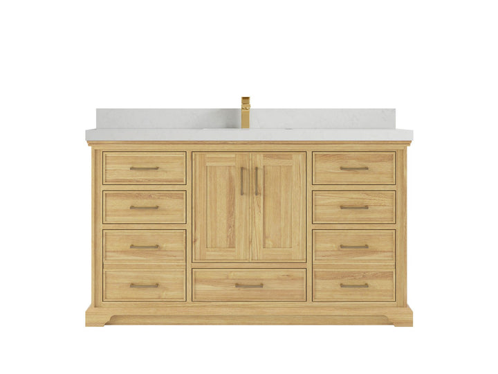 Charlotte 60 in. W x 22 in. D Single Sink Bathroom Teak Wood Vanity - photo 14
