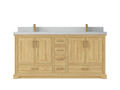 Charlotte 72 in. W x 22 in. D Double Sink Bathroom Teak Wood Vanity - photo 12