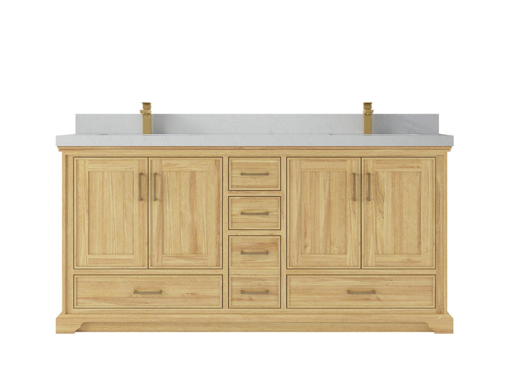 Charlotte 72 in. W x 22 in. D Double Sink Bathroom Teak Wood Vanity - photo 12