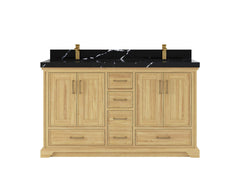 Charlotte 60 in. W x 22 in. D Double Sink Bathroom Teak Wood Vanity - photo 7