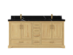 Charlotte 72 in. W x 22 in. D Double Sink Bathroom Teak Wood Vanity - photo 7