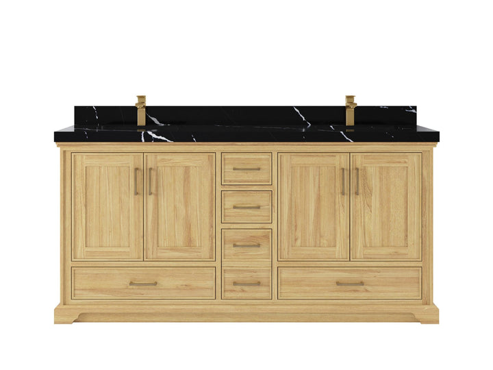 Charlotte 72 in. W x 22 in. D Double Sink Bathroom Teak Wood Vanity - photo 7
