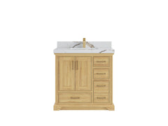Charlotte Teak 36 in. W x 22 in. D Center Sink Bathroom Teak Wood Bathroom Vanity - photo 8
