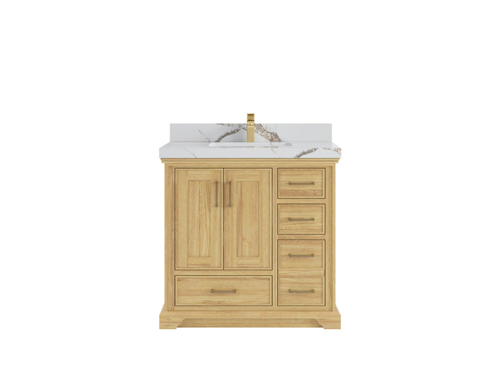Charlotte Teak 36 in. W x 22 in. D Center Sink Bathroom Teak Wood Bathroom Vanity - photo 8