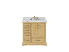 Charlotte Teak 36 in. W x 22 in. D Center Sink Bathroom Teak Wood Bathroom Vanity - photo 8