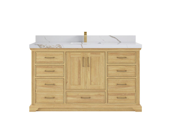 Charlotte 60 in. W x 22 in. D Single Sink Bathroom Teak Wood Vanity - photo 9