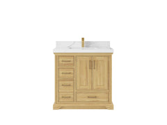 Charlotte Teak 36 in. W x 22 in. D Center Sink Bathroom Teak Wood Bathroom Vanity - photo 9