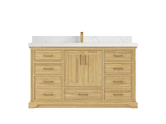 Charlotte 60 in. W x 22 in. D Single Sink Bathroom Teak Wood Vanity - photo 10