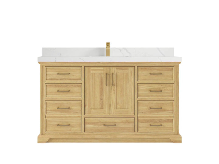 Charlotte 60 in. W x 22 in. D Single Sink Bathroom Teak Wood Vanity - photo 10