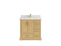 Charlotte Teak 36 in. W x 22 in. D Center Sink Bathroom Teak Wood Bathroom Vanity - photo 10