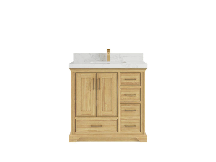 Charlotte Teak 36 in. W x 22 in. D Center Sink Bathroom Teak Wood Bathroom Vanity - photo 10