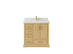 Charlotte Teak 36 in. W x 22 in. D Center Sink Bathroom Teak Wood Bathroom Vanity - photo 10