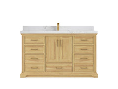 Charlotte 60 in. W x 22 in. D Single Sink Bathroom Teak Wood Vanity - photo 11