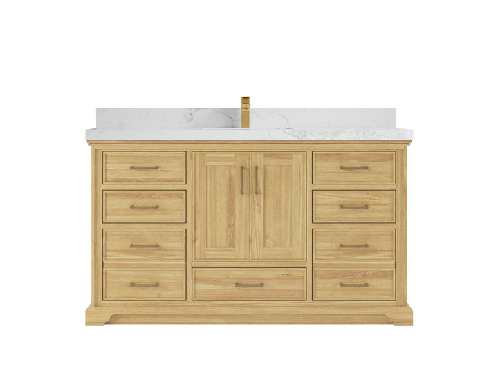 Charlotte 60 in. W x 22 in. D Single Sink Bathroom Teak Wood Vanity - photo 11