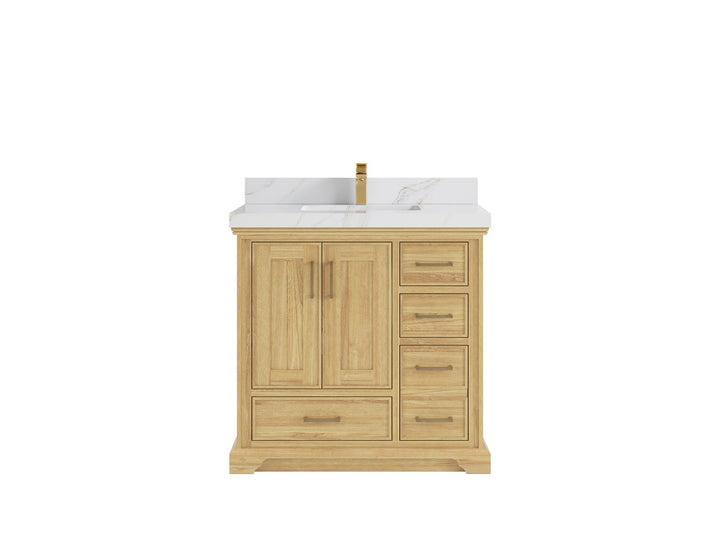 Charlotte Teak 36 in. W x 22 in. D Center Sink Bathroom Teak Wood Bathroom Vanity - photo 11