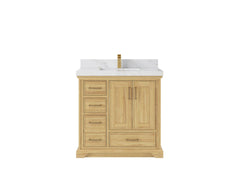 Charlotte Teak 36 in. W x 22 in. D Center Sink Bathroom Teak Wood Bathroom Vanity - photo 11