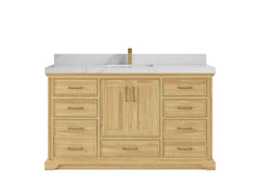 Charlotte 60 in. W x 22 in. D Single Sink Bathroom Teak Wood Vanity - photo 12