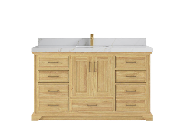 Charlotte 60 in. W x 22 in. D Single Sink Bathroom Teak Wood Vanity - photo 12