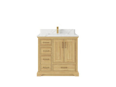 Charlotte Teak 36 in. W x 22 in. D Center Sink Bathroom Teak Wood Bathroom Vanity - photo 14