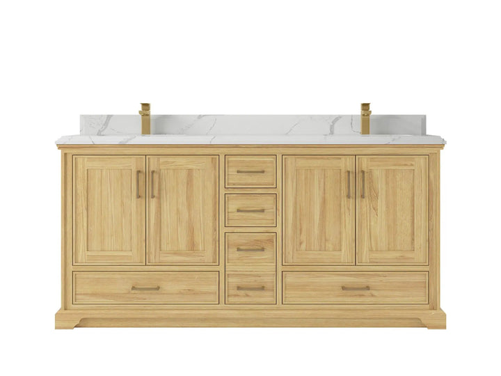 Charlotte 72 in. W x 22 in. D Double Sink Bathroom Teak Wood Vanity - photo 13