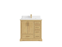 Charlotte Teak 36 in. W x 22 in. D Center Sink Bathroom Teak Wood Bathroom Vanity - photo 16