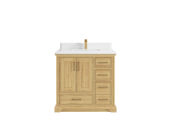 Charlotte Teak 36 in. W x 22 in. D Center Sink Bathroom Teak Wood Bathroom Vanity - photo 16