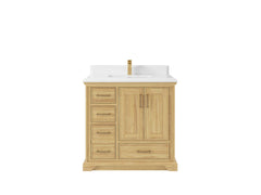 Charlotte Teak 36 in. W x 22 in. D Center Sink Bathroom Teak Wood Bathroom Vanity - photo 16