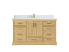 Charlotte 60 in. W x 22 in. D Single Sink Bathroom Teak Wood Vanity - photo 17
