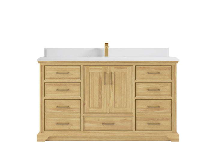 Charlotte 60 in. W x 22 in. D Single Sink Bathroom Teak Wood Vanity - photo 17