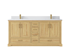 Charlotte 72 in. W x 22 in. D Double Sink Bathroom Teak Wood Vanity - photo 15