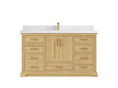 Charlotte 60 in. W x 22 in. D Single Sink Bathroom Teak Wood Vanity - photo 18