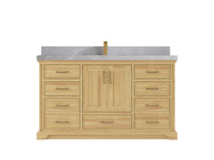 Charlotte 60 in. W x 22 in. D Single Sink Bathroom Teak Wood Vanity - photo 19