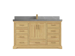 Charlotte 60 in. W x 22 in. D Single Sink Bathroom Teak Wood Vanity - photo 20