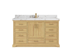 Charlotte 60 in. W x 22 in. D Single Sink Bathroom Teak Wood Vanity - photo 21