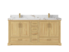 Charlotte 72 in. W x 22 in. D Double Sink Bathroom Teak Wood Vanity - photo 19