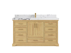 Charlotte 60 in. W x 22 in. D Single Sink Bathroom Teak Wood Vanity - photo 23