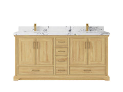 Charlotte 72 in. W x 22 in. D Double Sink Bathroom Teak Wood Vanity - photo 21