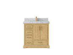 Charlotte Teak 36 in. W x 22 in. D Center Sink Bathroom Teak Wood Bathroom Vanity - photo 23