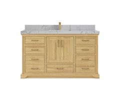 Charlotte 60 in. W x 22 in. D Single Sink Bathroom Teak Wood Vanity - photo 24