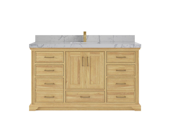Charlotte 60 in. W x 22 in. D Single Sink Bathroom Teak Wood Vanity - photo 24