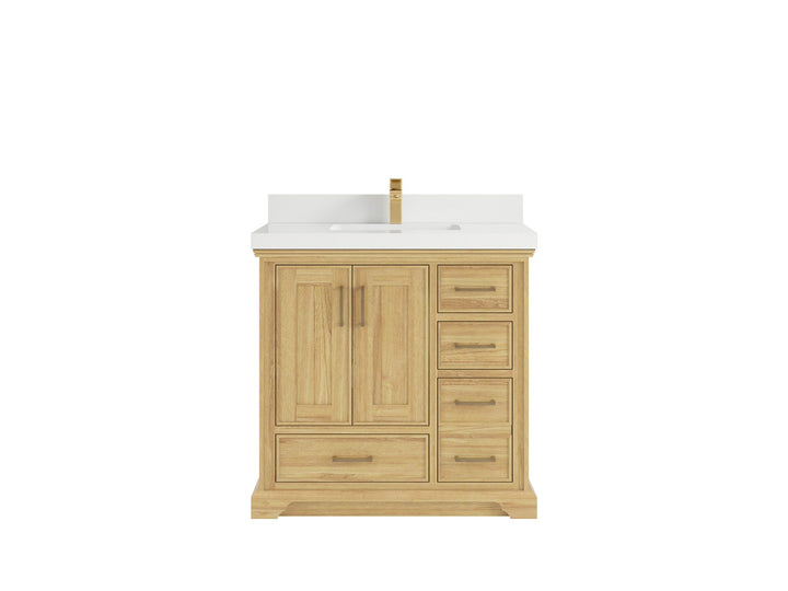 Charlotte Teak 36 in. W x 22 in. D Center Sink Bathroom Teak Wood Bathroom Vanity - photo 24