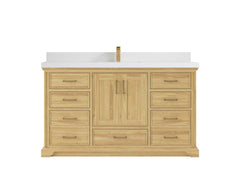 Charlotte 60 in. W x 22 in. D Single Sink Bathroom Teak Wood Vanity - photo 25
