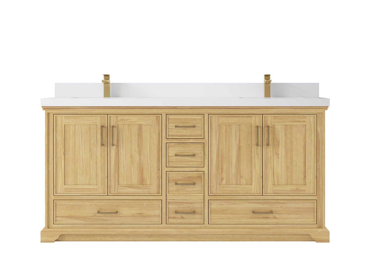 Charlotte 72 in. W x 22 in. D Double Sink Bathroom Teak Wood Vanity