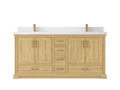 Charlotte 72 in. W x 22 in. D Double Sink Bathroom Teak Wood Vanity - photo 23