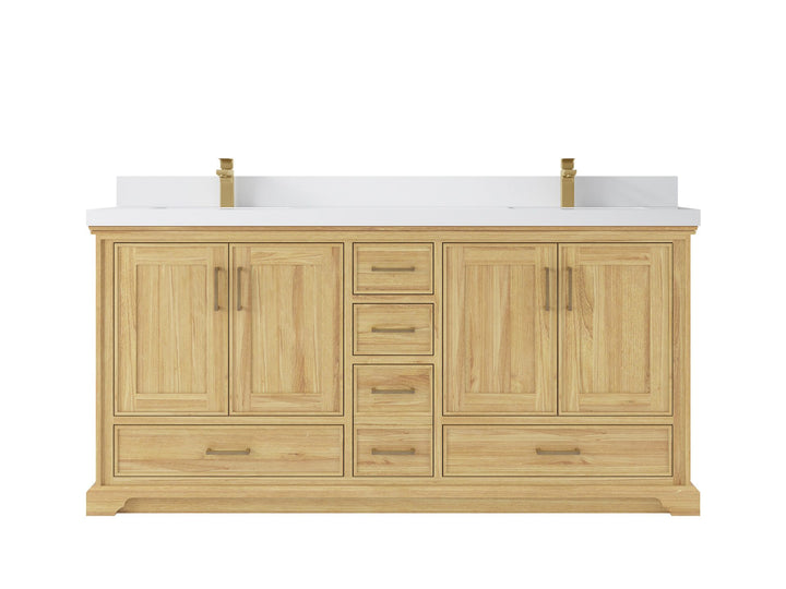 Charlotte 72 in. W x 22 in. D Double Sink Bathroom Teak Wood Vanity - photo 23