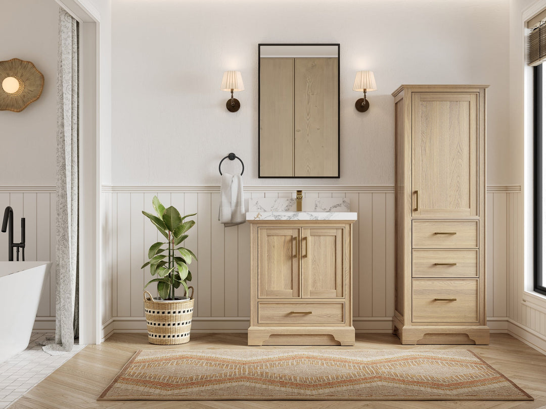 Charlotte White Oak 30 in. W x 22 in. D Single Sink Bathroom Vanity